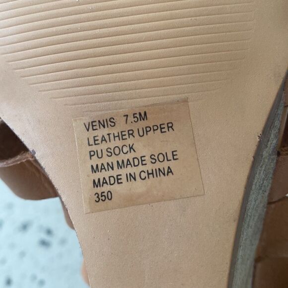 Steve Madden Venis Natural Leather Strappy Wedge Sandals Women’s Size 7.5 - Picture 12 of 13